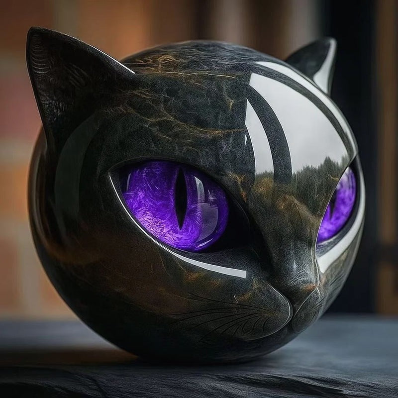 Statua Gatto in Resina Effetto Marmo – Decorazione Scrivania e Casa