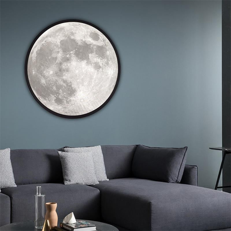 Specchio Luna LED con Cornice in Legno – Lampada Romantica per Camera