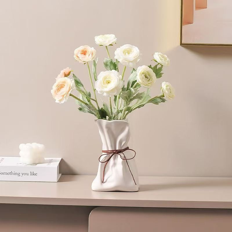 Vaso Decorativo in Resina – Composizione Floreale per Soggiorno e Sala da Pranzo