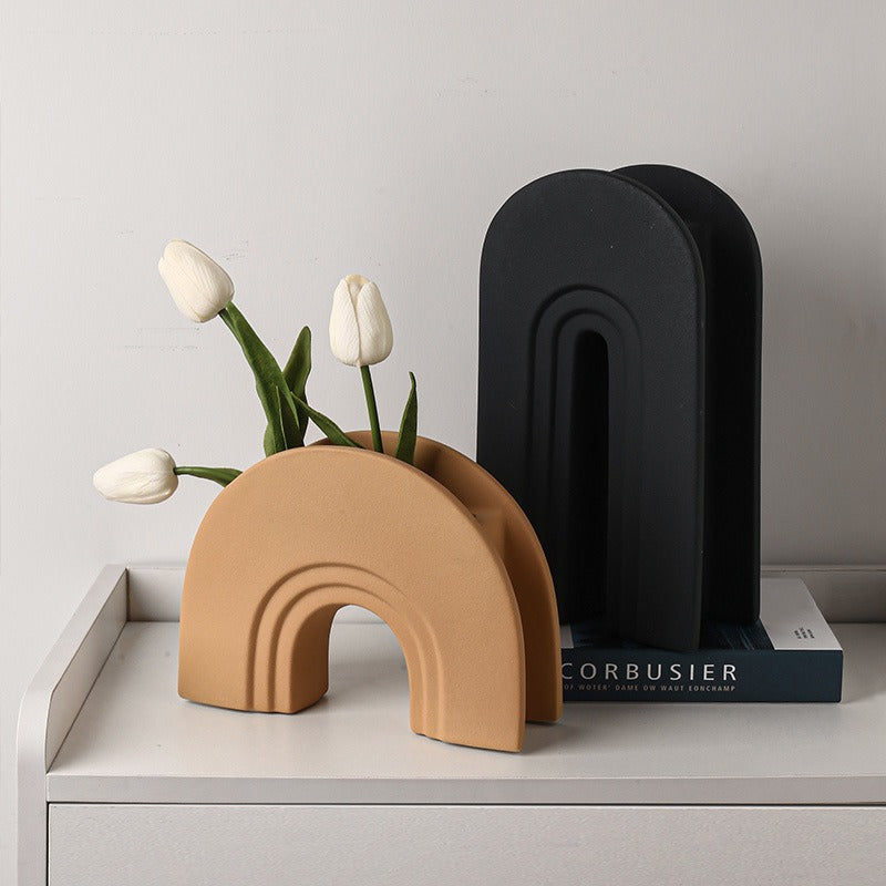 Vaso Ceramica Geometrico – Stile Nordic Art per Fiori e Composizioni