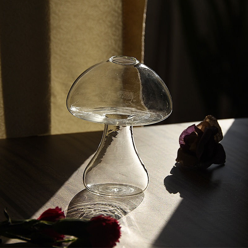Vaso in Vetro Fungo – Decorazione Creativa per Casa e Ufficio