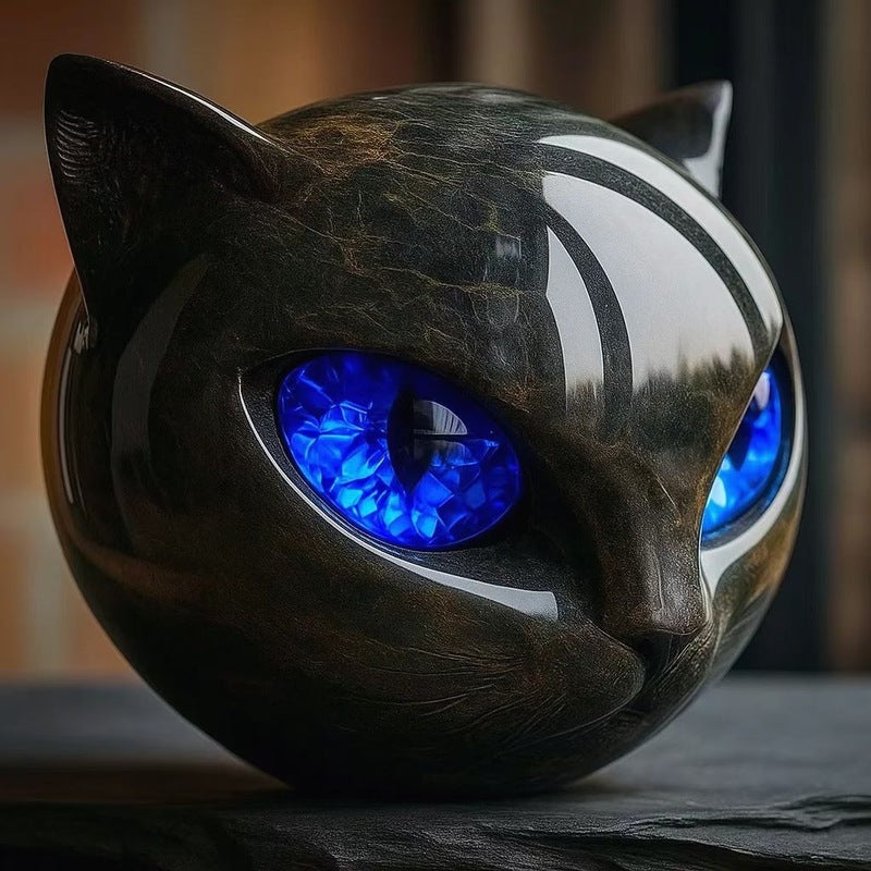 Statua Gatto in Resina Effetto Marmo – Decorazione Scrivania e Casa