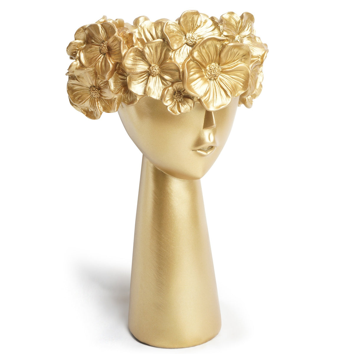Fioriera Dorata in Resina – Ornamento Minimalista per Casa