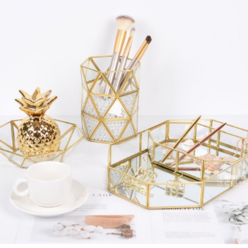 Vassoio Portaoggetti in Ottone Retro – Organizer Cucina e Gioielli
