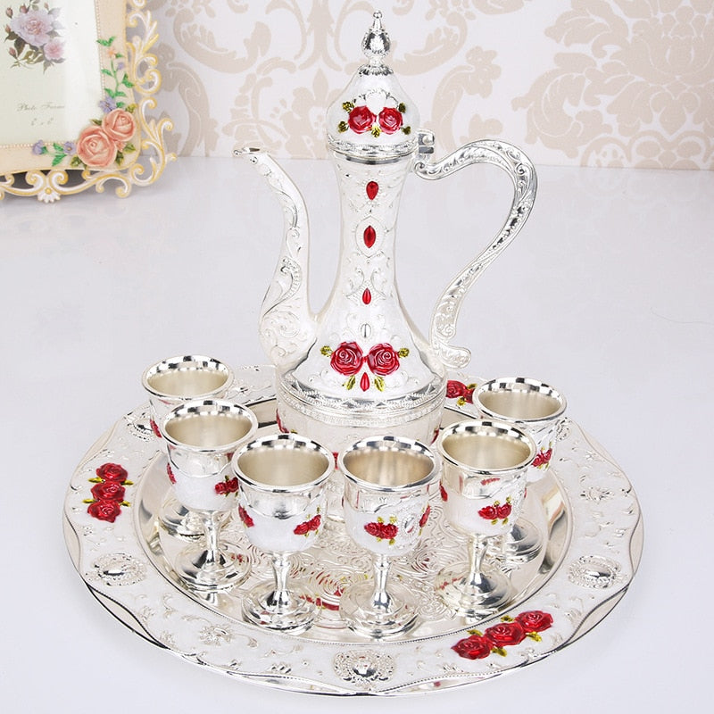 Set Servizio Liquori Palazzo Dorato – Caraffa e 6 Calici Regalo Luxury