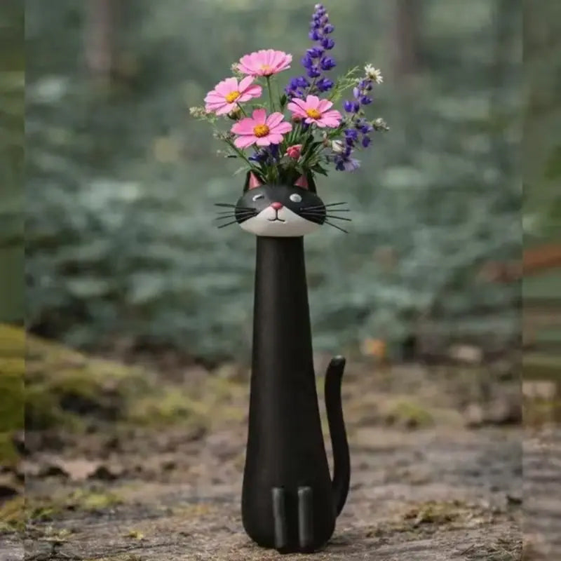 Vaso Gatto Creativo – Porta Fiori Secchi per Scrivania e Casa