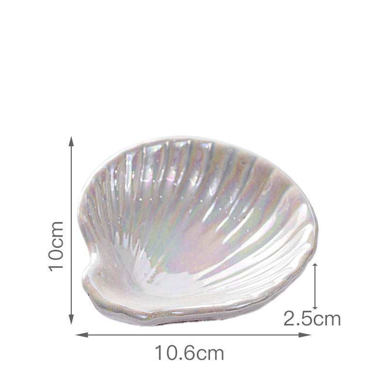 Vassoio Portamonili in Ceramica Nordic Shell – Decor Bagno e Desktop