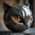 Statua Gatto in Resina Effetto Marmo – Decorazione Scrivania e Casa