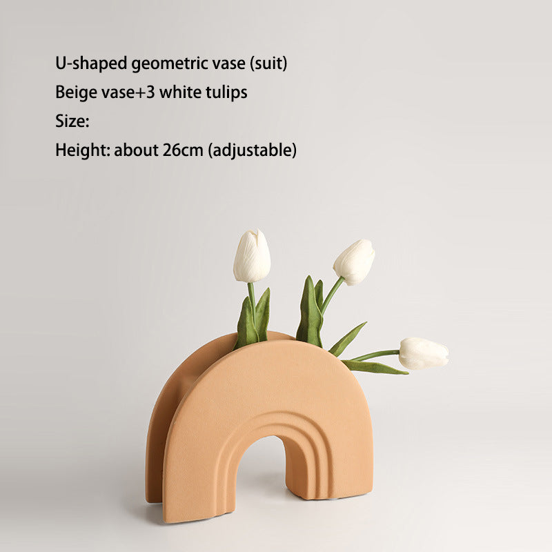 Vaso Ceramica Geometrico – Stile Nordic Art per Fiori e Composizioni