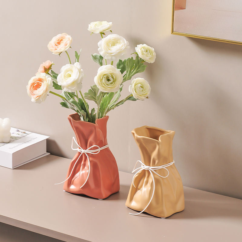 Vaso Decorativo in Resina – Composizione Floreale per Soggiorno e Sala da Pranzo