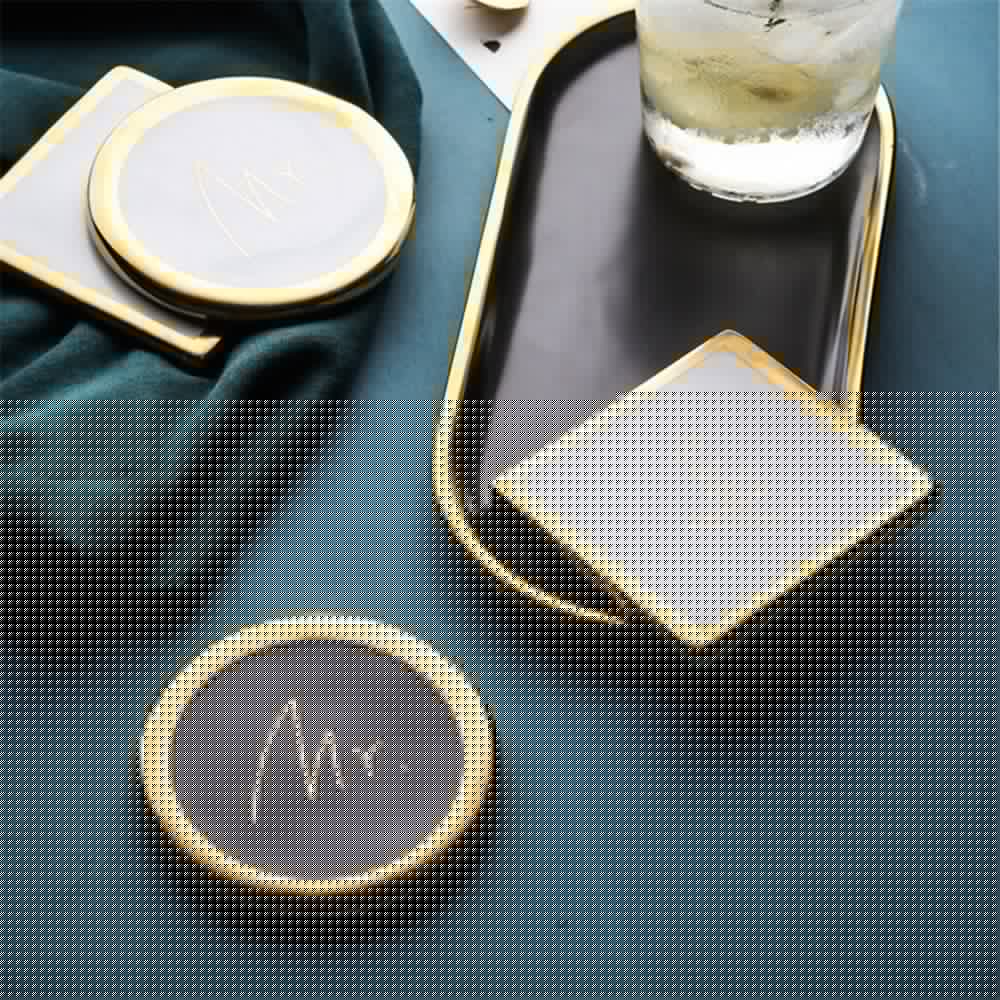 Sottobicchieri Mr. & Mrs. in Ceramica con Bordo Dorato – Regalo Coppia