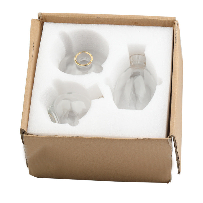 Set 3 Vasetti in Vetro Dorato – Decorazione Minimal per Fiori Secchi
