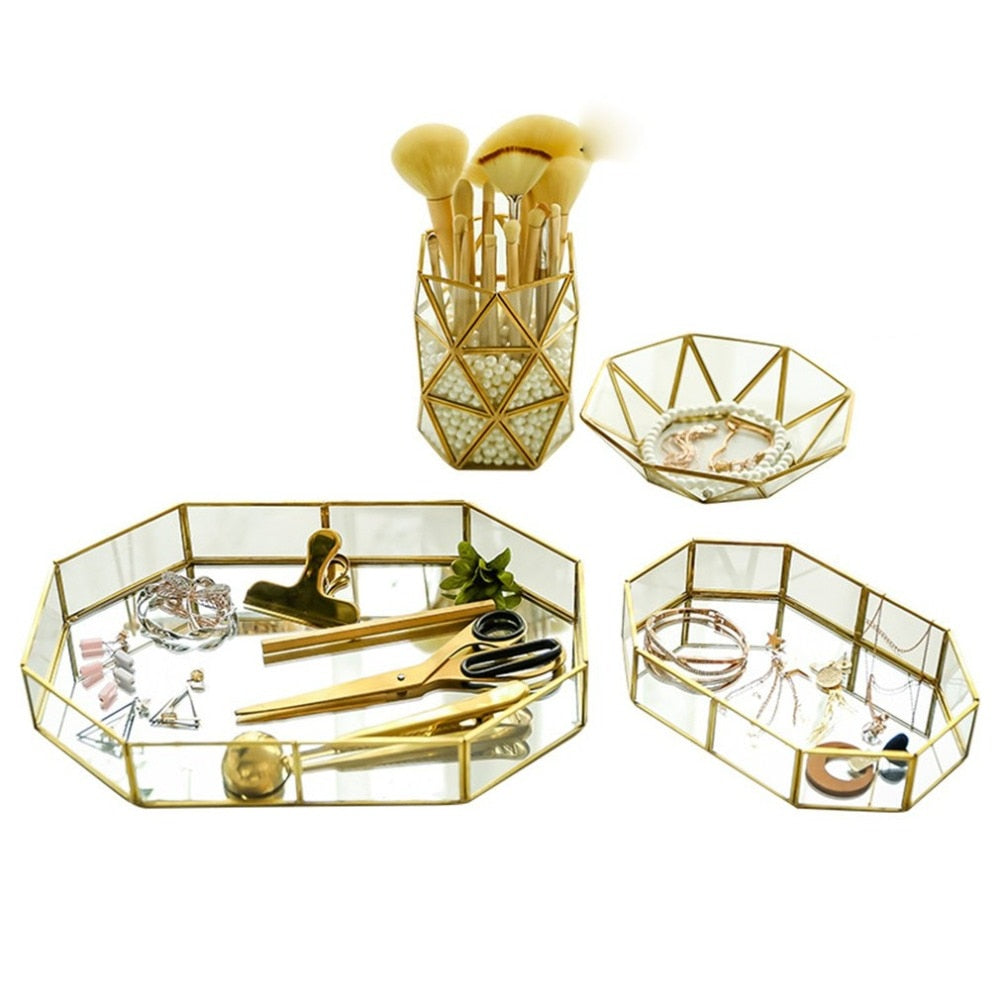 Vassoio Portaoggetti in Ottone Retro – Organizer Cucina e Gioielli