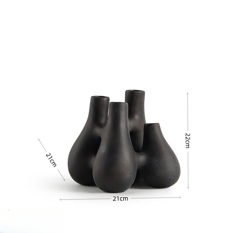 Vaso Ceramica Wabi-Sabi – Design Nordico per Fiori Secchi e Decorazione