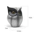 Gufo Decorativo in Resina Perforata – Scultura Minimalista Silver 15cm