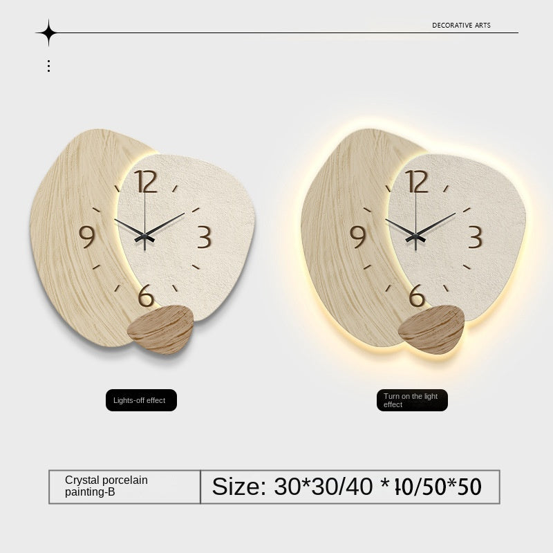 Orologio da Parete Cream Color – Stile Nordico Elegante Senza Fori
