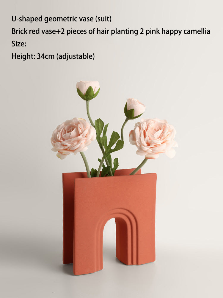 Vaso Ceramica Geometrico – Stile Nordic Art per Fiori e Composizioni
