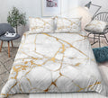 Copripiumino Effetto Marmo Bianco e Oro – Set Letto 3 Pezzi Luxury