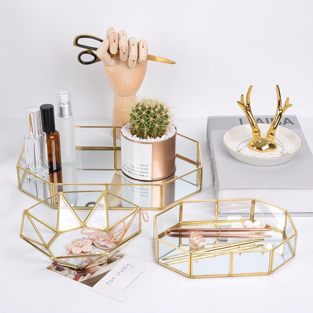 Vassoio Portaoggetti in Ottone Retro – Organizer Cucina e Gioielli