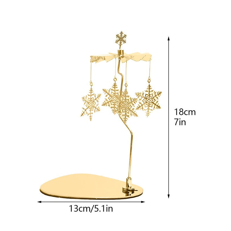 Carousel Candle Spinner Holder, Rotating Heat-Powered Candlestick with Tray
