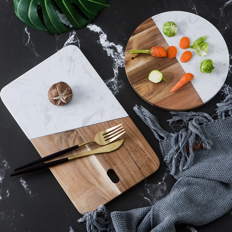Vassoio in Marmo per Cucina – Formaggi, Sushi e Piatti Occidentali